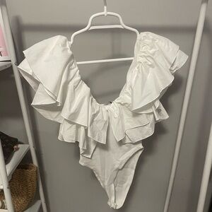 Zara Off Shoulder Ruffle Bodysuit